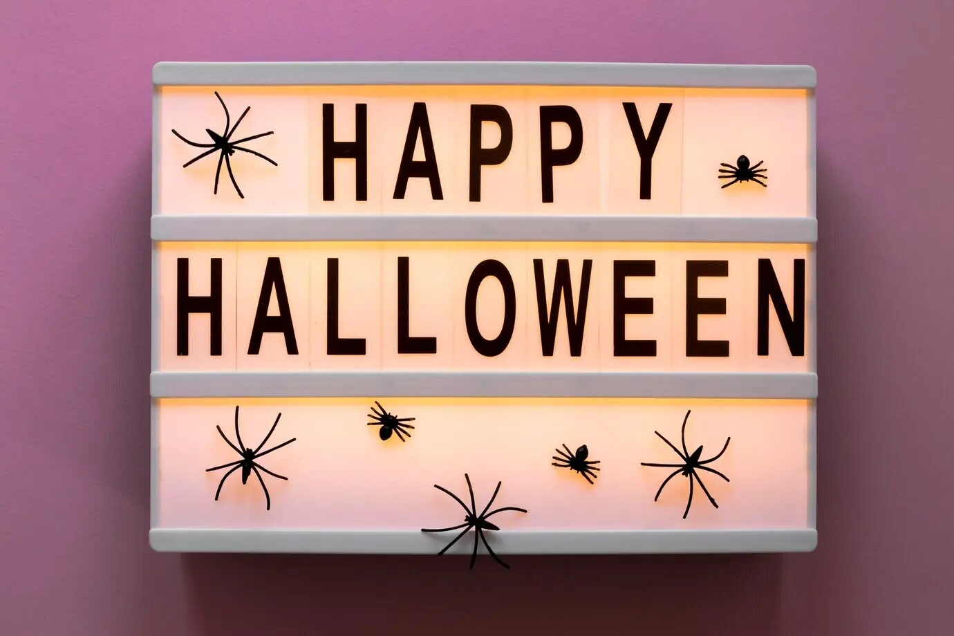 Draufsicht auf ein Happy-Halloween-Konzept